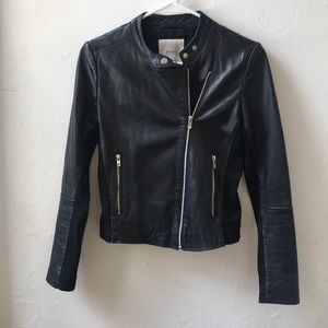 Mango Leather Biker Jacket
